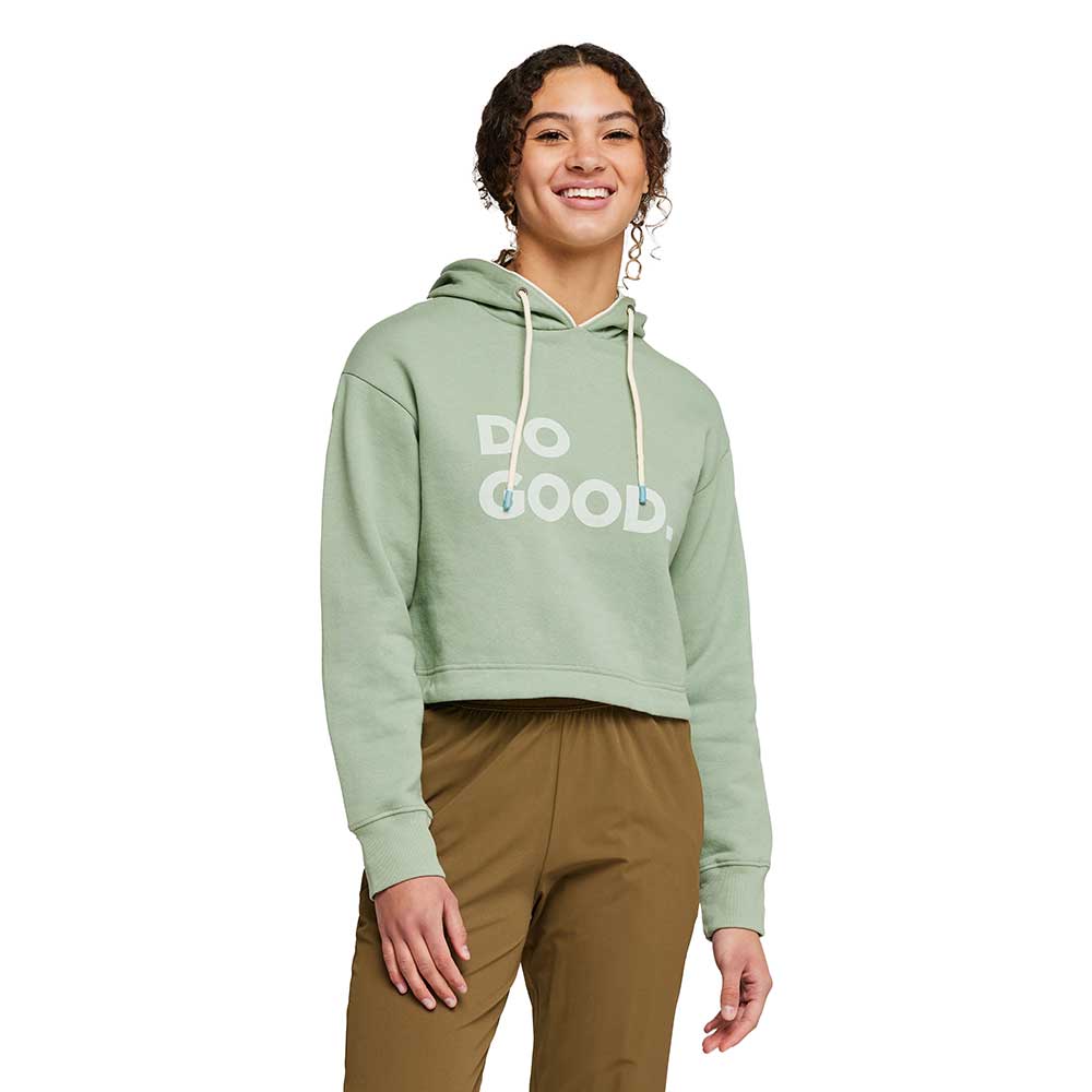 Women's Do Good Organic Crop Pullover Hoodie - Silver Leaf