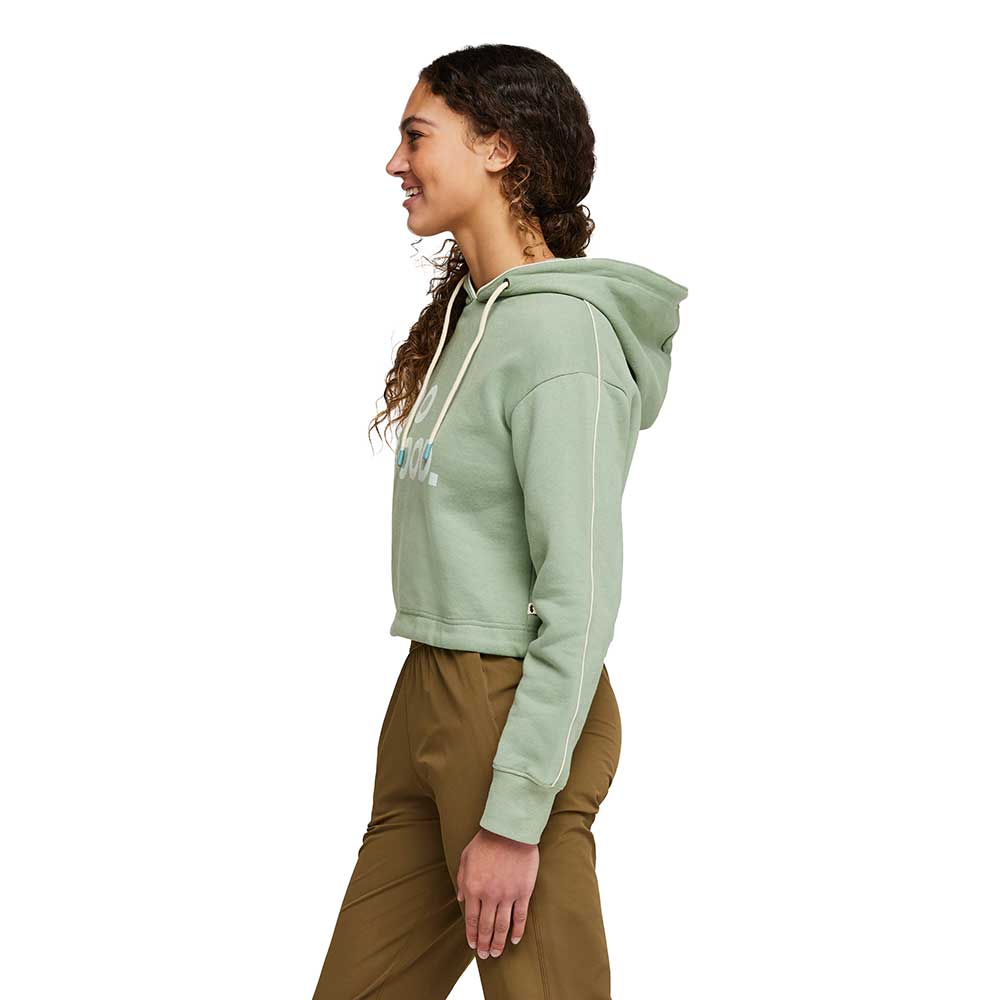 Women's Do Good Organic Crop Pullover Hoodie - Silver Leaf