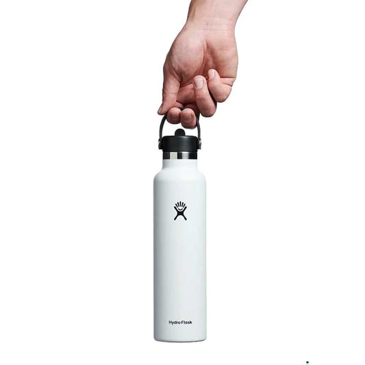 24 oz Standard Mouth with Flex Straw Cap - White
