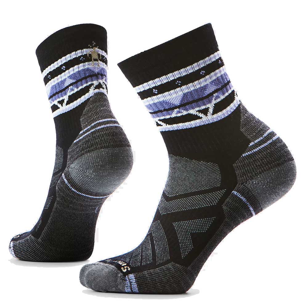 Women's Hike Light Cushion Zig Zag Valley Mid Crew Sock - Black