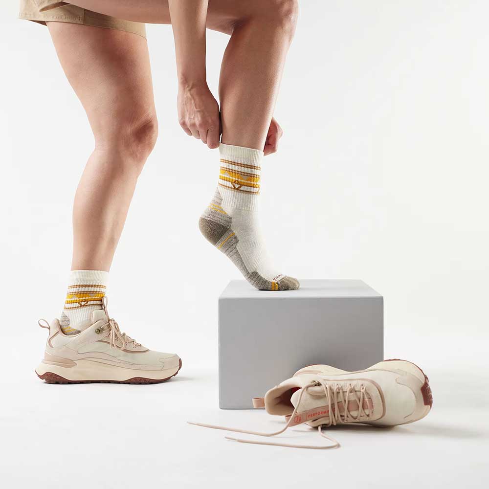 Women's Hike Light Cushion Zig Zag Valley Mid Crew - Moonbeam