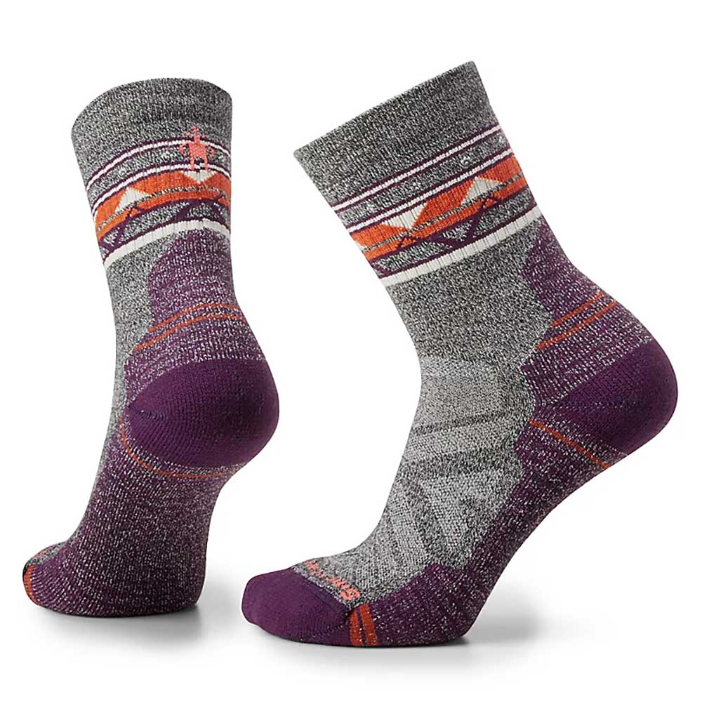 Women's Hike Light Cushion Zig Zag Valley Mid Crew Sock - Ash/Charcoal