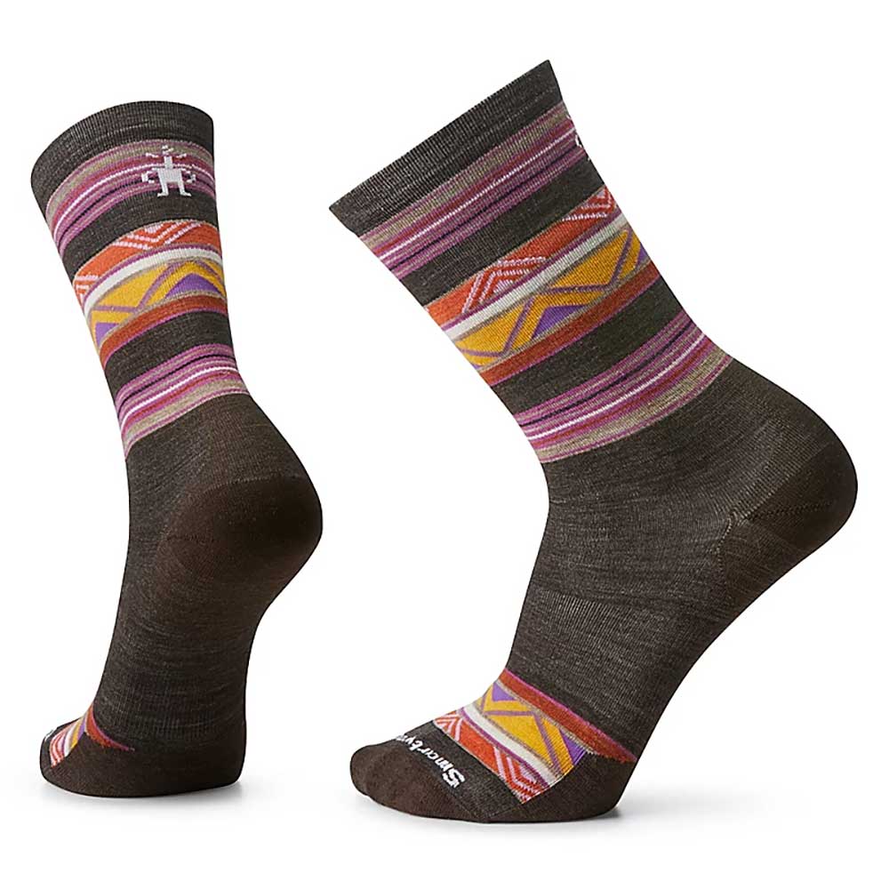 Everyday Zig Zag Valley Crew Socks - Chestnut