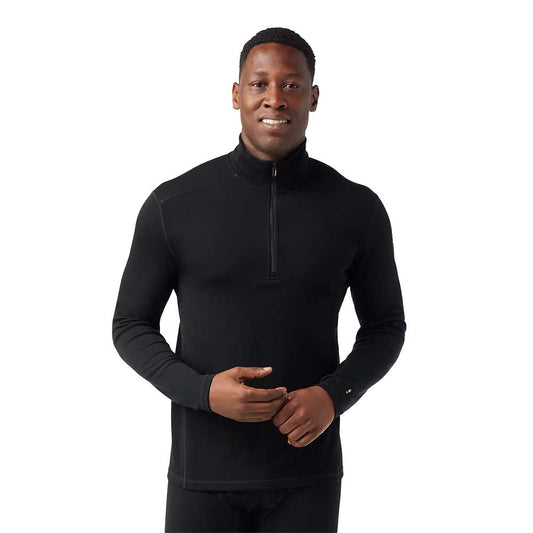 Men's Classic Thermal Merino Base Layer 1/4 Zip - Black