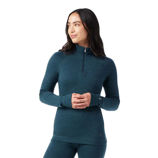 Women's Classic Thermal Merino Base Layer 1/4 Zip - Twilight Blue Heather