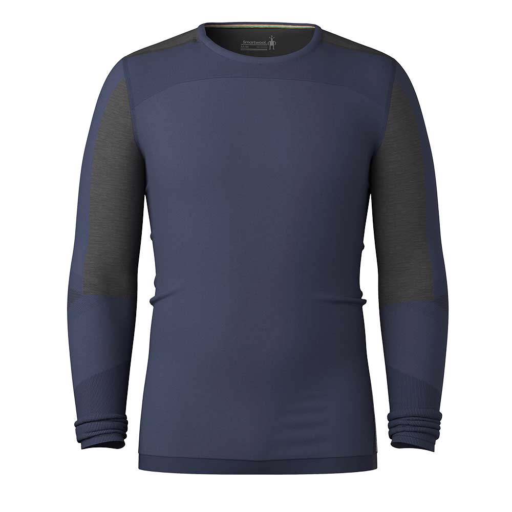 M Intraknit Thermal Merino Base Layer Colorblock Crew - Deep Navy/Charcoal