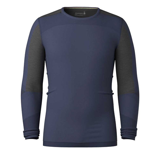 Men's Intraknit Thermal Merino Base Layer Colorblock Crew - Deep Navy/Charcoal
