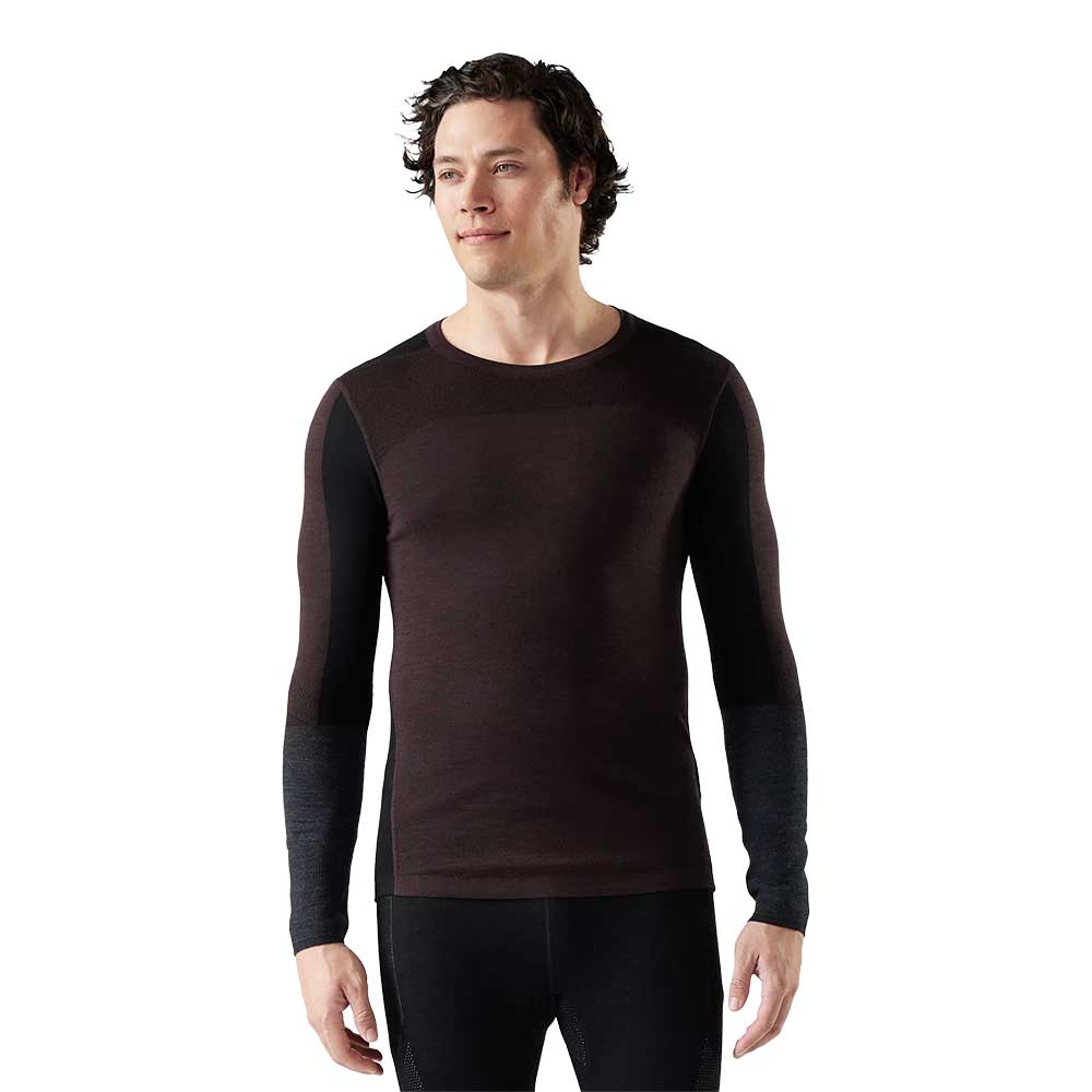 M Intraknit Thermal Merino Base Layer Colorblock Crew - Mink/Black
