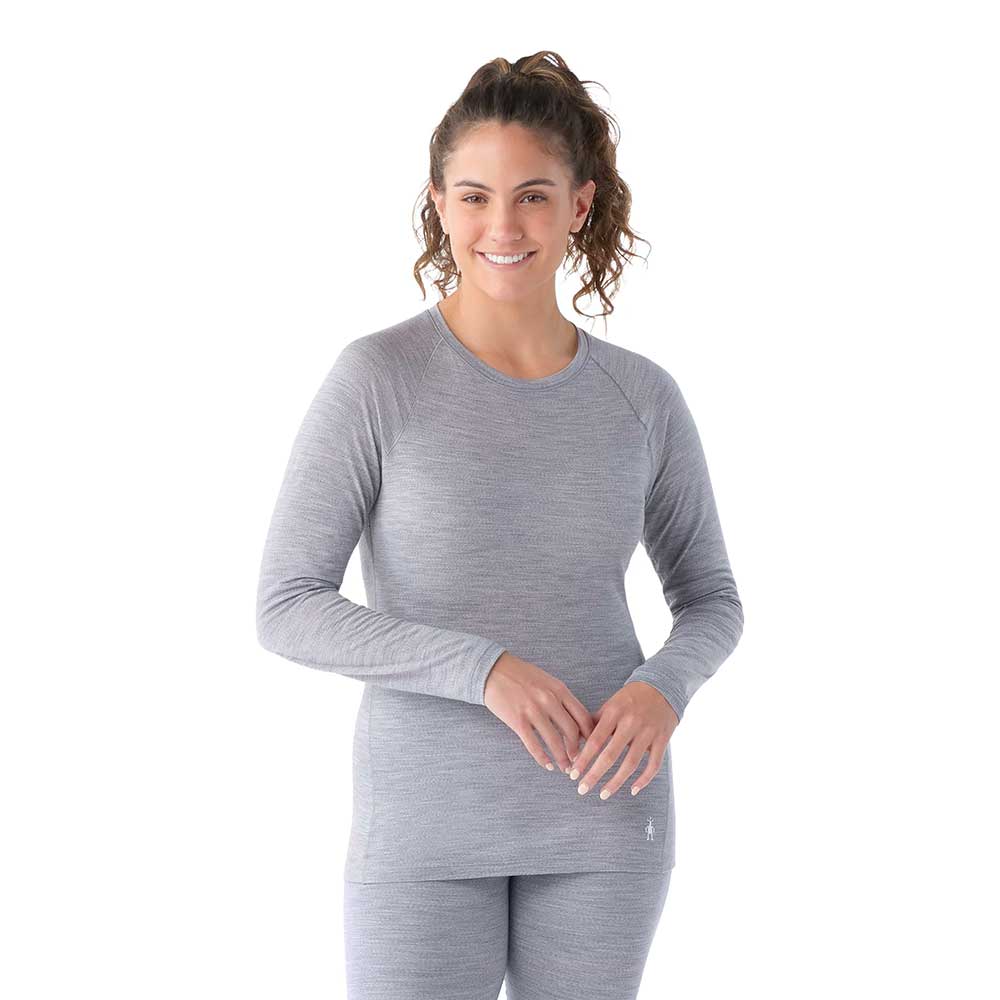 Women's Classic All-Season Merino Base Layer Crew - Light Grey Heather