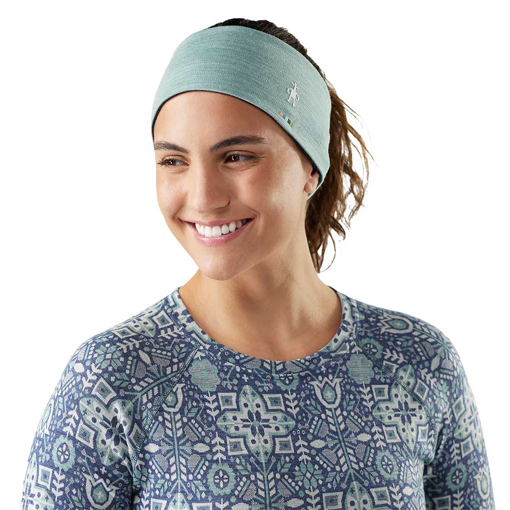 Thermal Merino Reversible Headband - Arctic Green/Twilight Blue