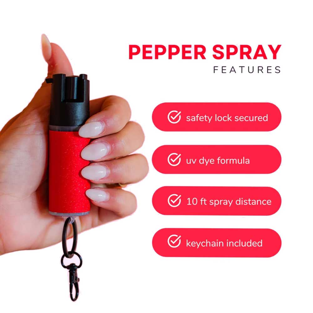 Pepper Spray + Keychain - Cloud White