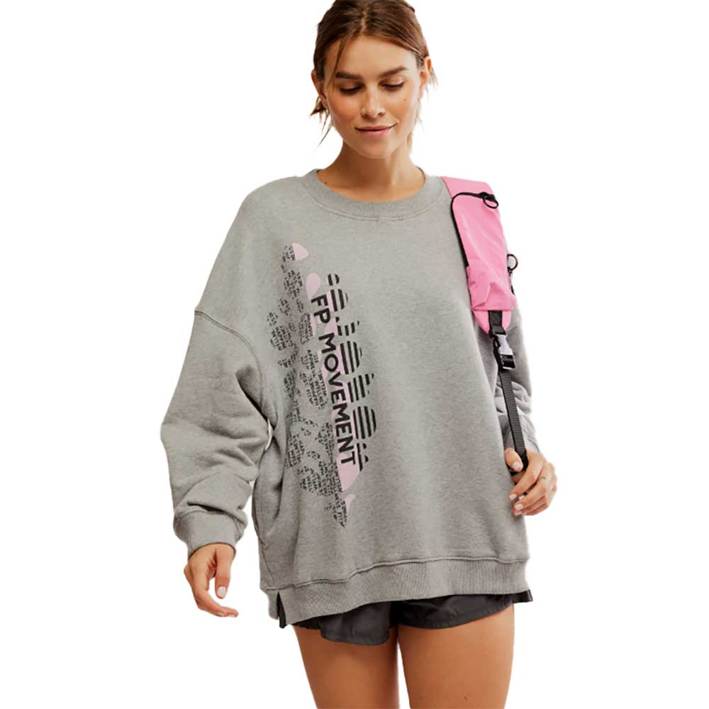 Women's All Star Pullover Logo - Heather Grey/White