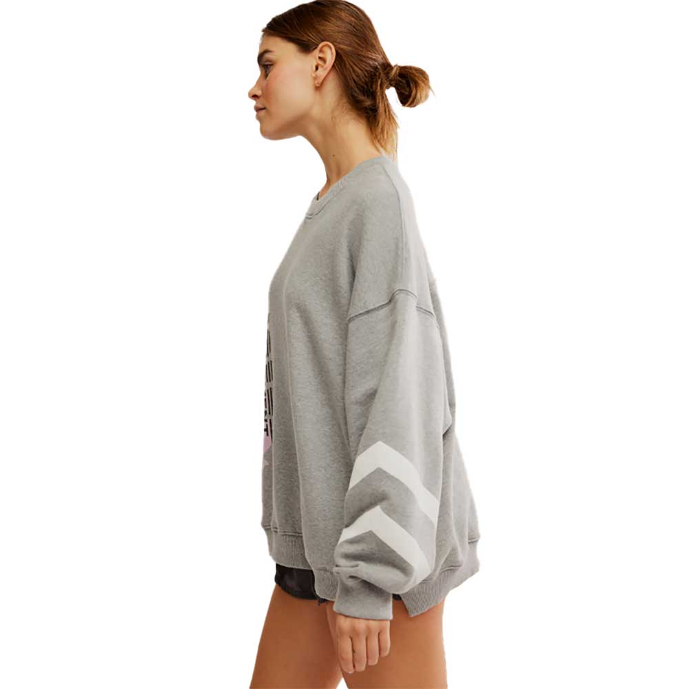 Women's All Star Pullover Logo - Heather Grey/White