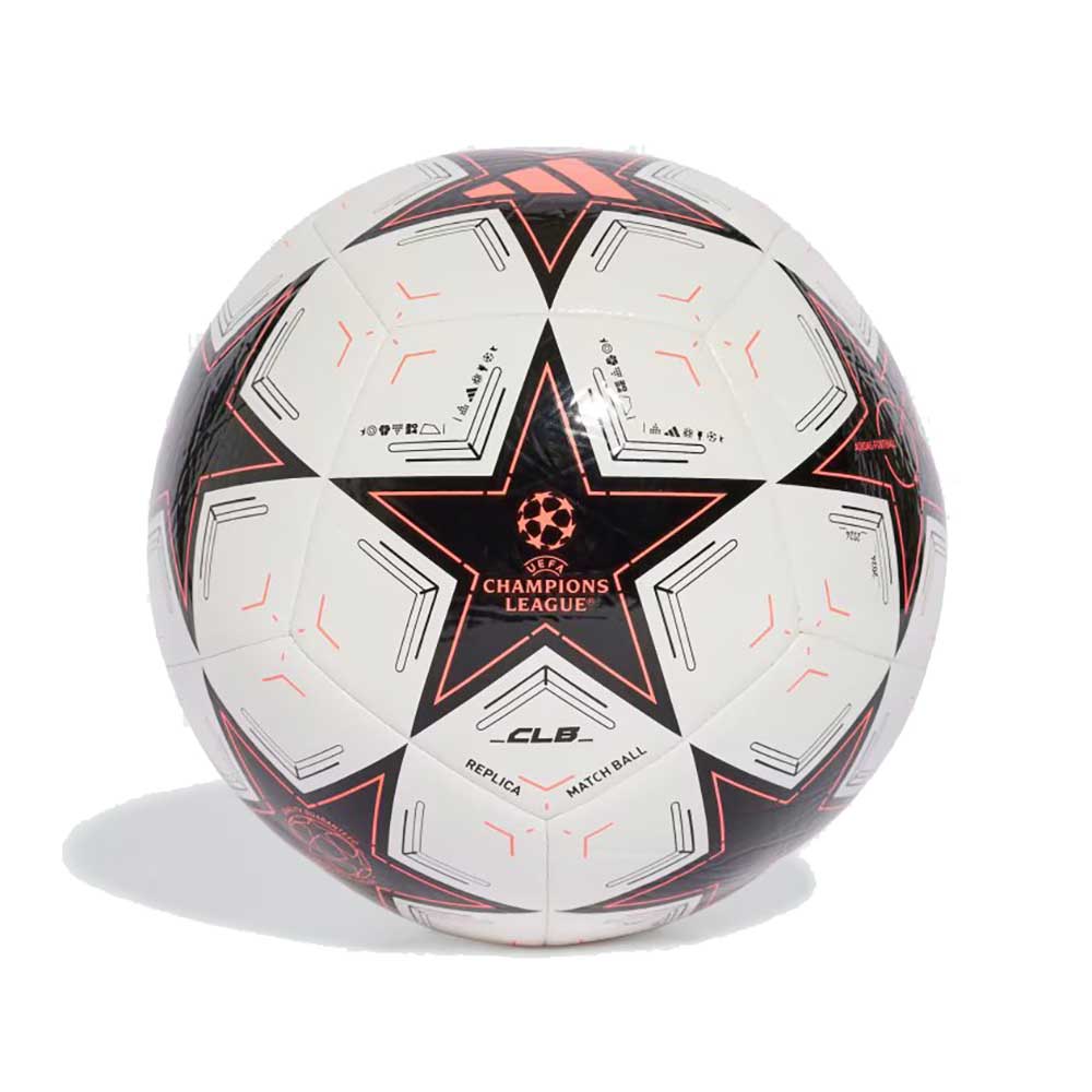 UCL Club Soccer Ball White/Black/Turbo – Gazelle Sports