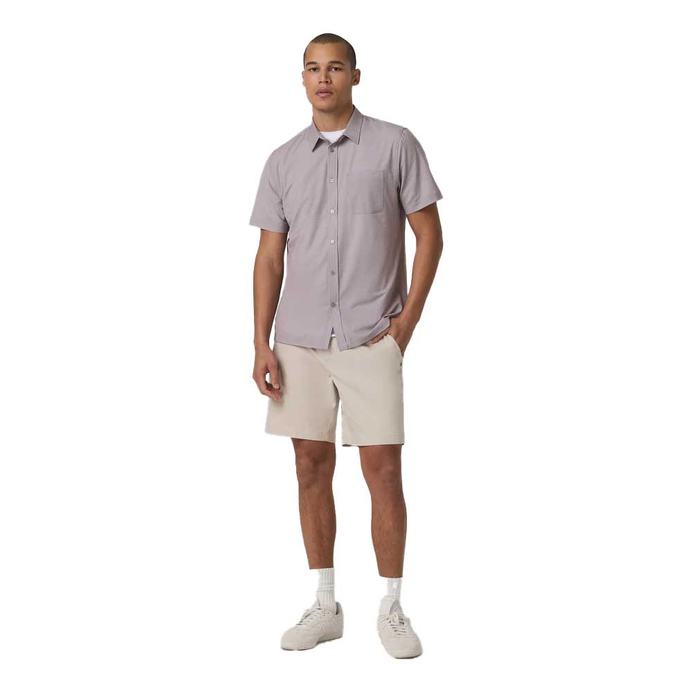 Men's Short Sleeve Bridge Button Down - Sable Mini Stripe