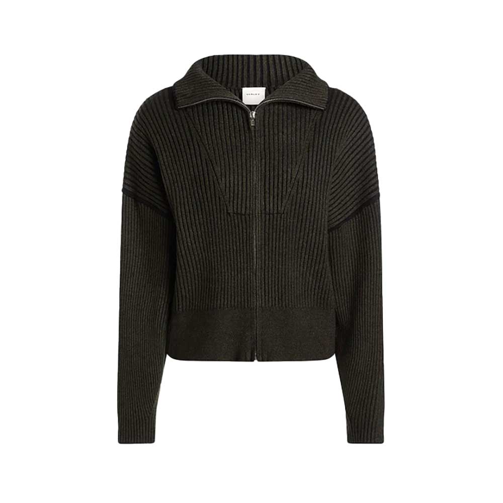 Women's Carmen Rib Knit Full Zip - Dark Olive