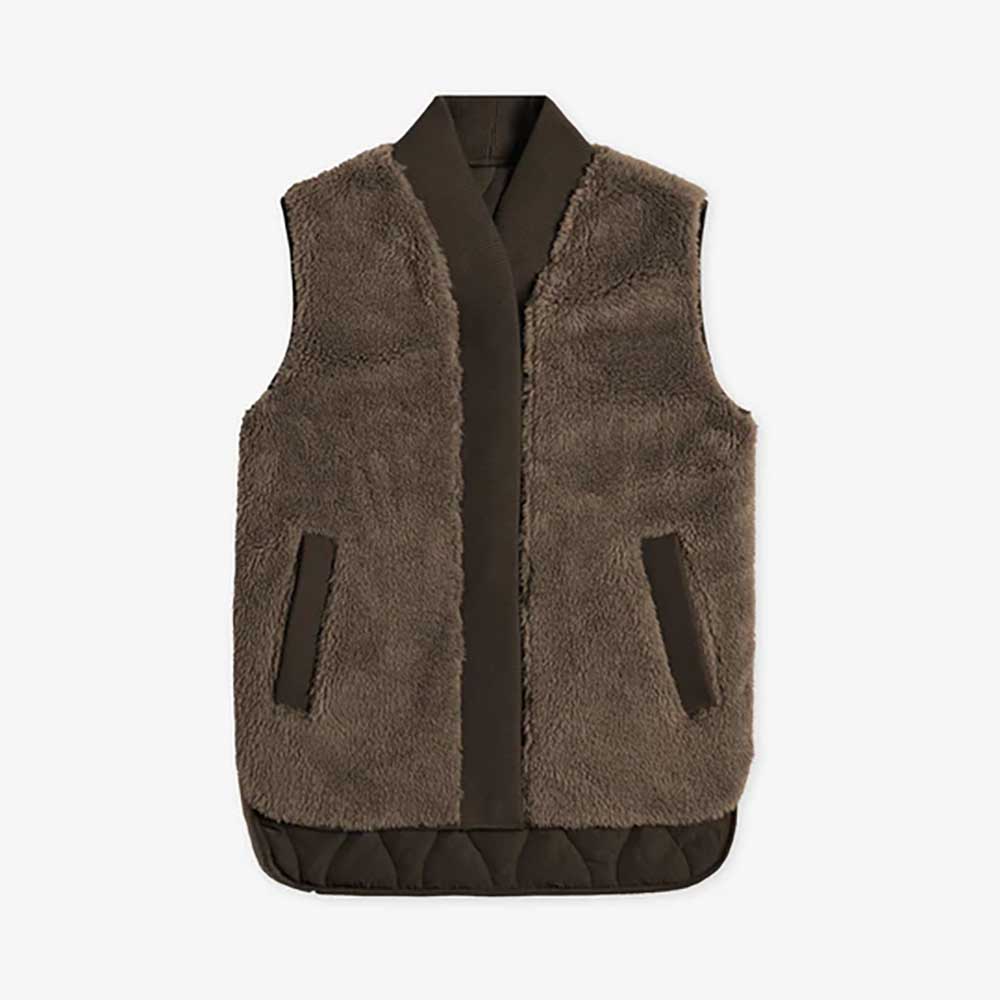 Women's Covey Reversible Quilt Gilet - Crocodile/Fallen Rock