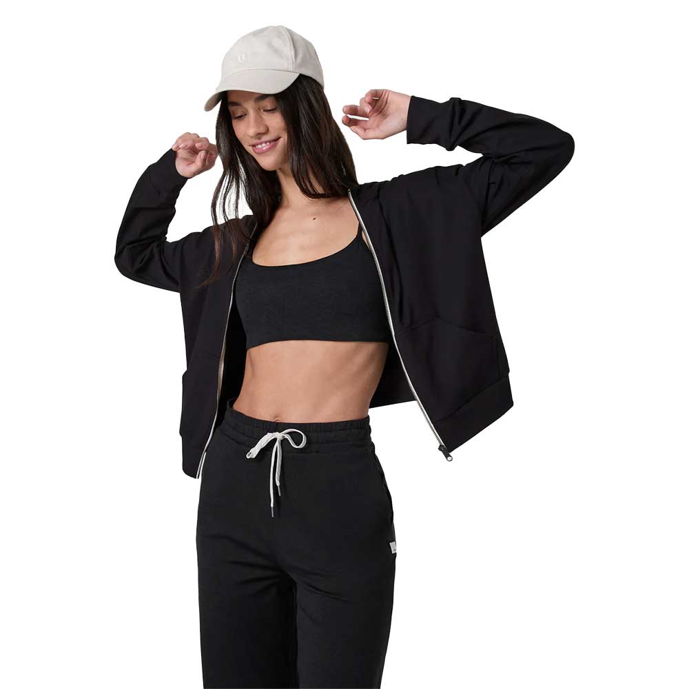Women's Halo Modern Full Zip Hoodie - Solid Black