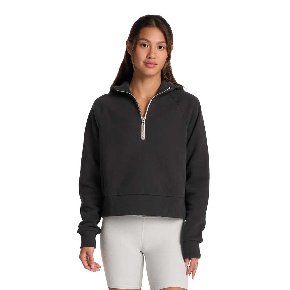 Women's Restore Half Zip Hoodie Washed Black