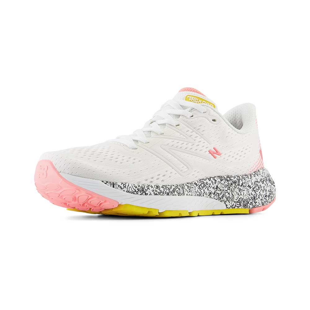 Women's Fresh Foam X 880v13 Running Shoe - Find Your Start - White/Grapefruit - Regular (B)