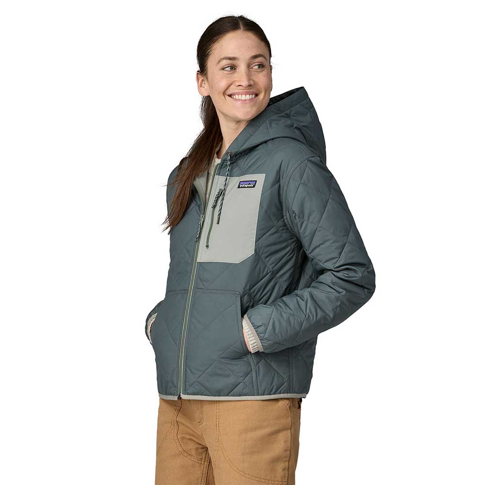 Women's Diamond Quilt Bomber Hoody - Nouveau Green