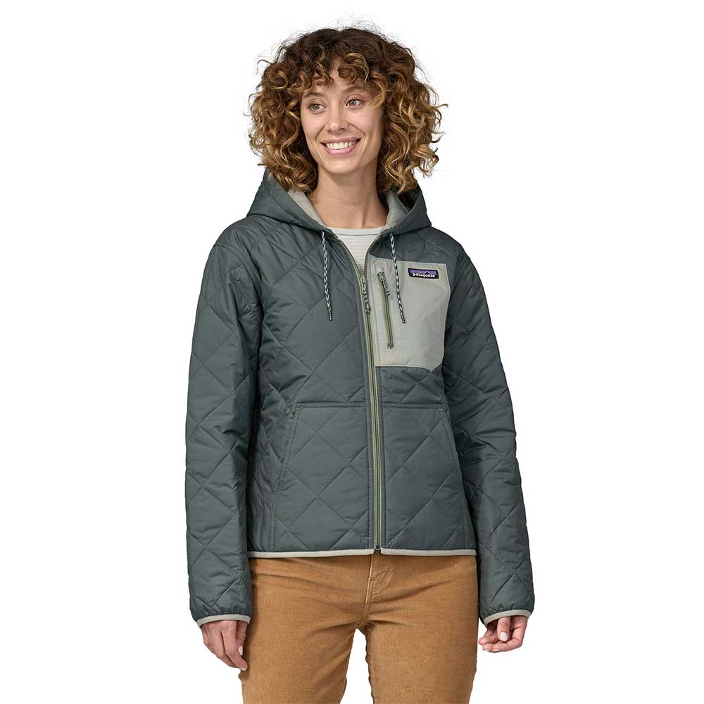 Women's Diamond Quilt Bomber Hoody - Nouveau Green