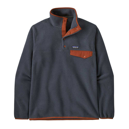 Men's Lightweight Synchilla Snap-T Pullover - Smolder Blue w/Burnished Red