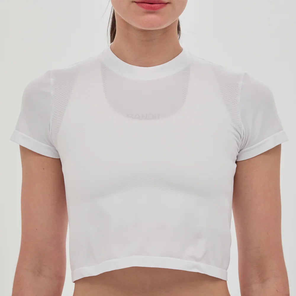 Women's Mercury Seamless Crop Tee - White