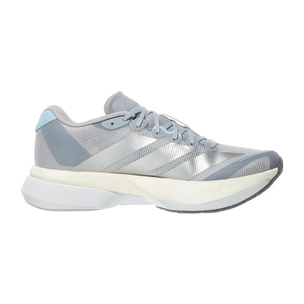 Women's Boston 13 Running Shoe - Halo Silver/Silver Metallic/Glow Blue