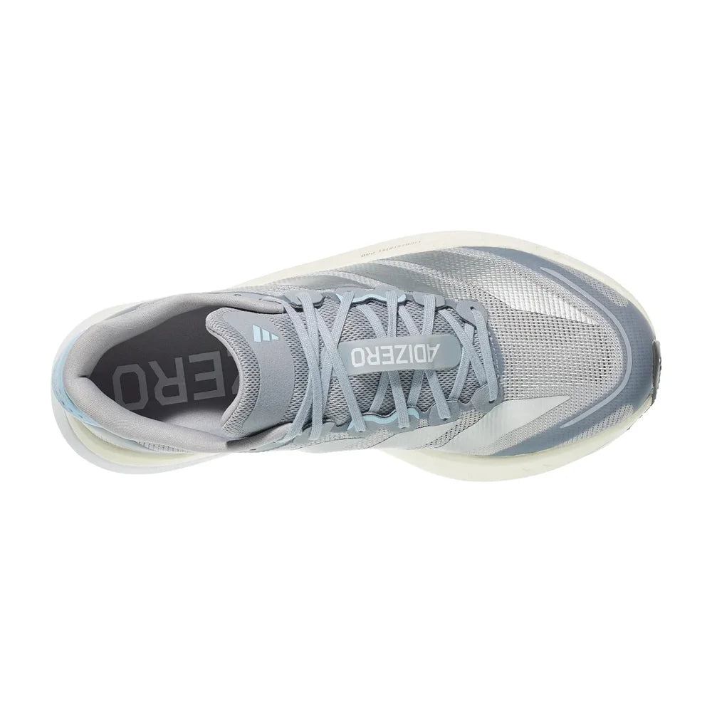Women's Boston 13 Running Shoe - Halo Silver/Silver Metallic/Glow Blue