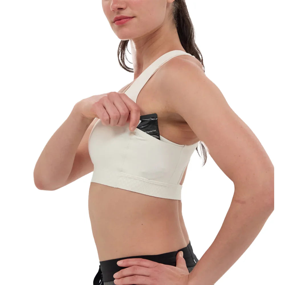 Women's Stamina Scoop Neck Run Bra - Chalk