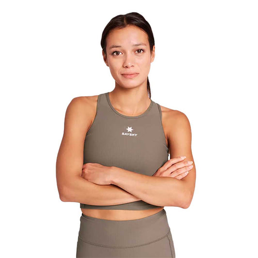 Women's Combat Rib Crop Top - Taupe