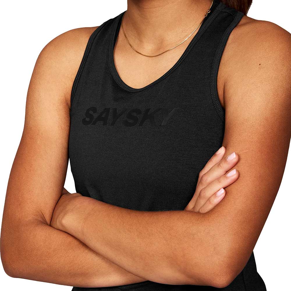 Women's Logo Pace Top - Black