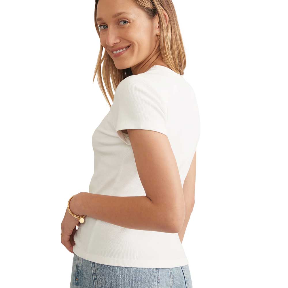 Women's Lexi Rib Sun-In Crew Tee - Antique White