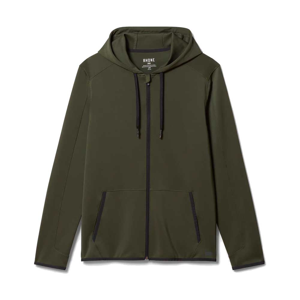 Men's Warm Up Tech Full Zip Hoodie - Duffel Bag Green