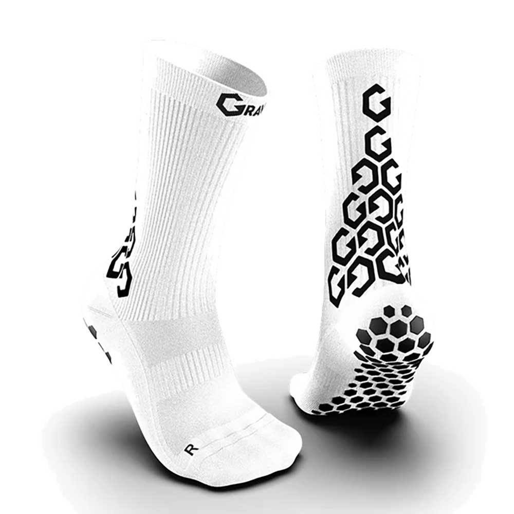 Gravity Pro Grip Socks Crew Length - White