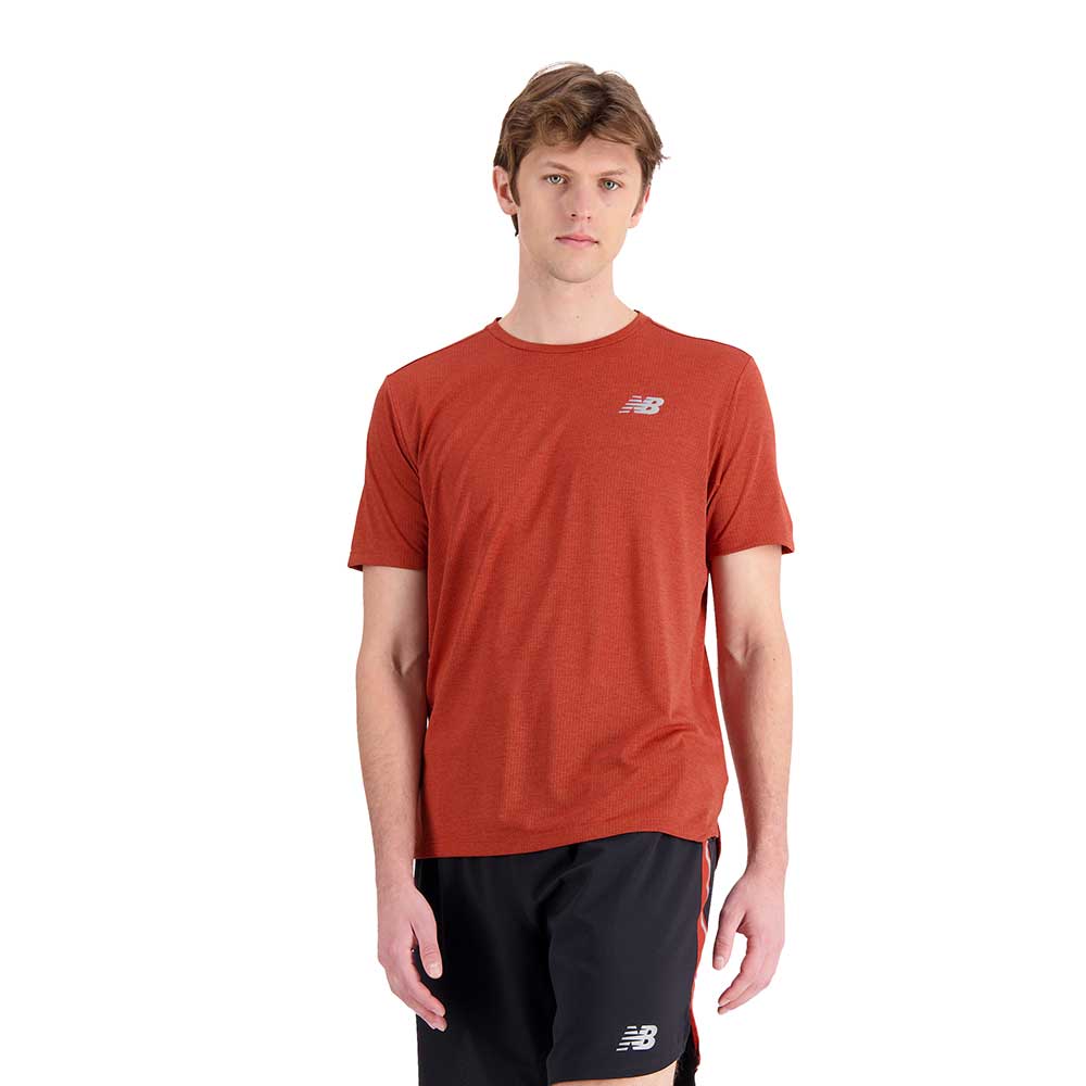 Men's Impact Run Short Sleeve - Brick Red