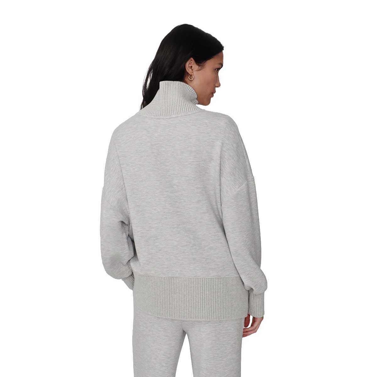 Women's Barker High Neck Sweat - Light Grey Marl