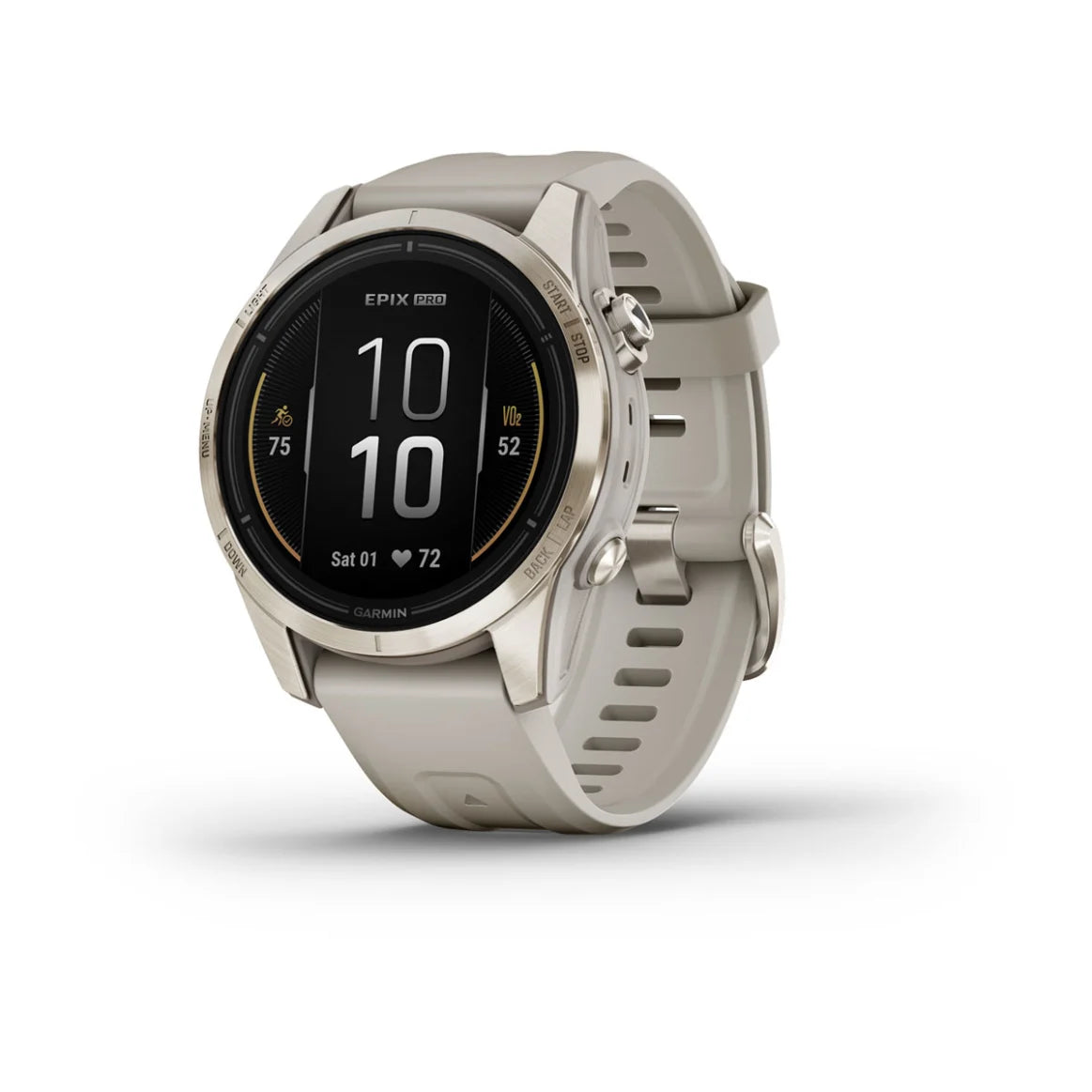 epix 2 Pro 42mm Sapphire Watch - Soft Gold Steel with Light Sand