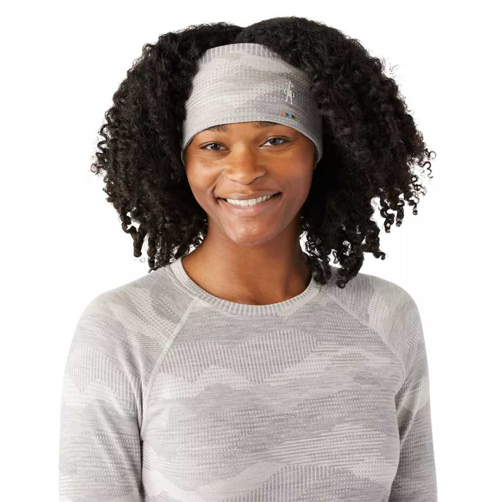 Thermal Merino Reversible Headband - Light Gray Mountain Scape