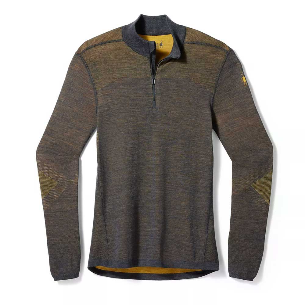 Men's Intraknit™ Thermal Merino Base Layer 1/4 Zip - Charcoal-Honey Gold