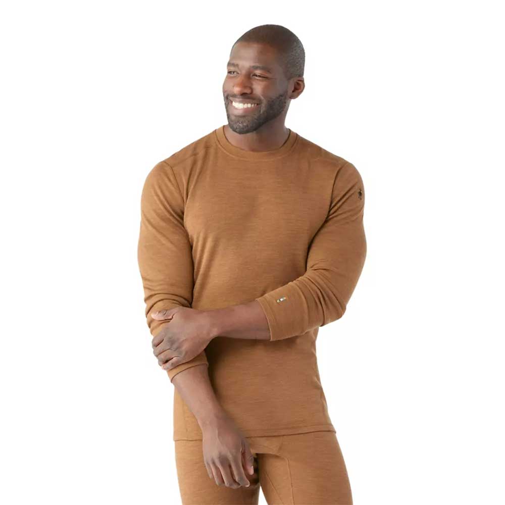 Men's Classic Thermal Merino Base Layer Crew - Fox Brown Heather