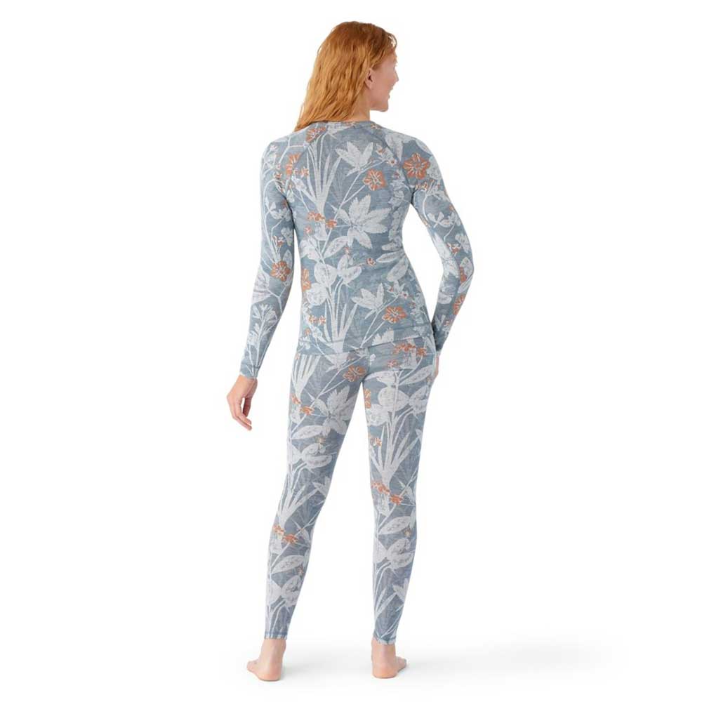Women's Classic Thermal Merino Base Layer Crew - Winter Sky Floral