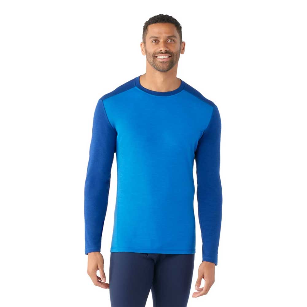 Men's Classic Thermal Merino Base Layer Crew - Blueberry Hill-Laguna Blue