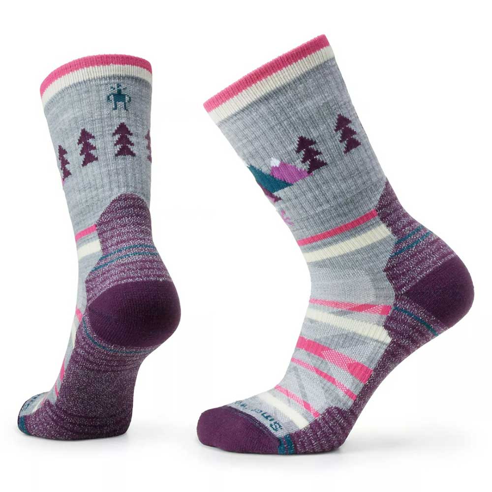 Women's Hike Light Cushion Under the Stars Crew Sock - Light Gray