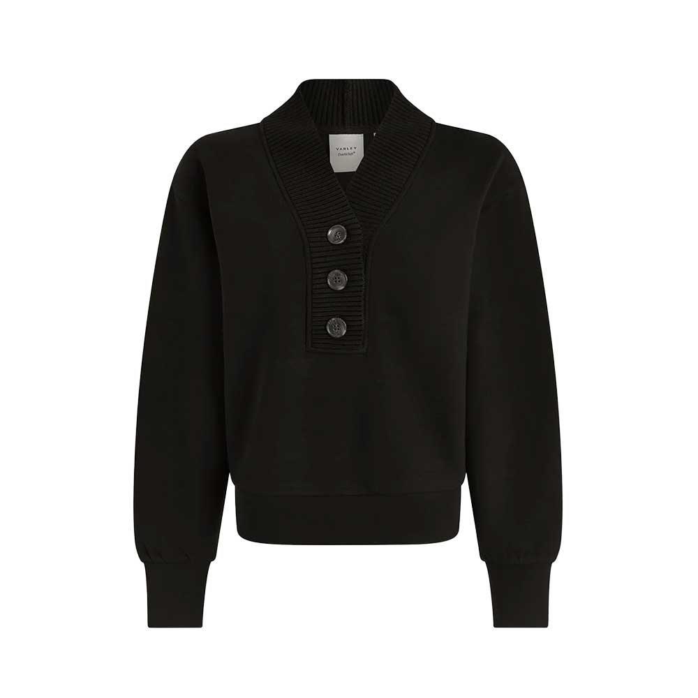 Women's Lucine Button Front Sweat - Black
