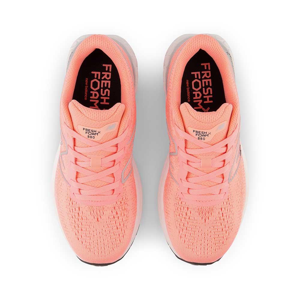 Youth Fresh Foam X 880v12 Big Kids Running Shoe - Grapefruit/Metallic Silver - Regular (M)