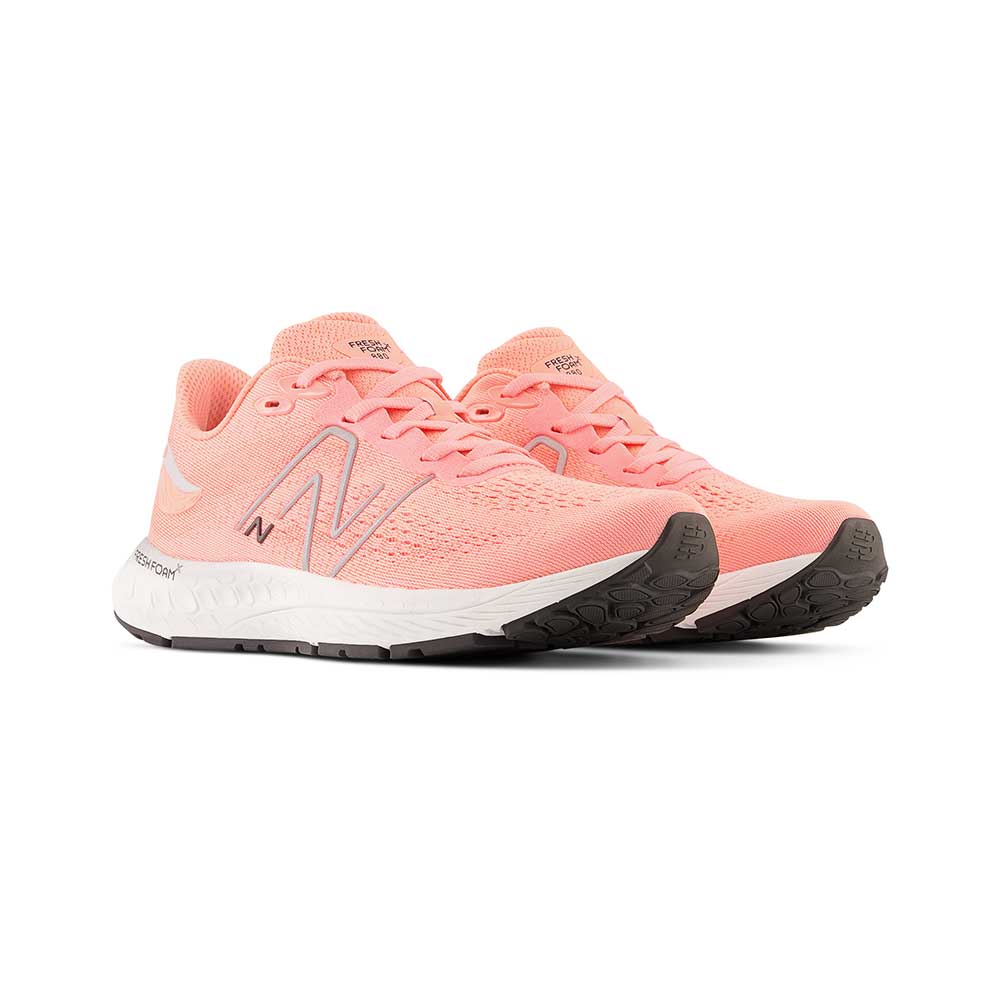 Youth Fresh Foam X 880v12 Big Kids Running Shoe - Grapefruit/Metallic Silver - Regular (M)