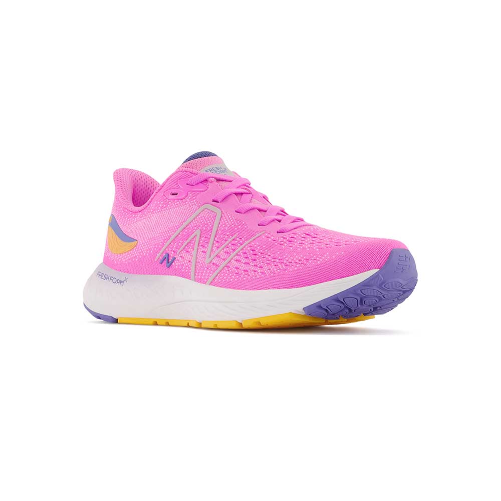 Youth Fresh Foam X 880v12 Big Kids Running Shoe - Vibrant Pink/Vibrant Apricot - Wide (W)