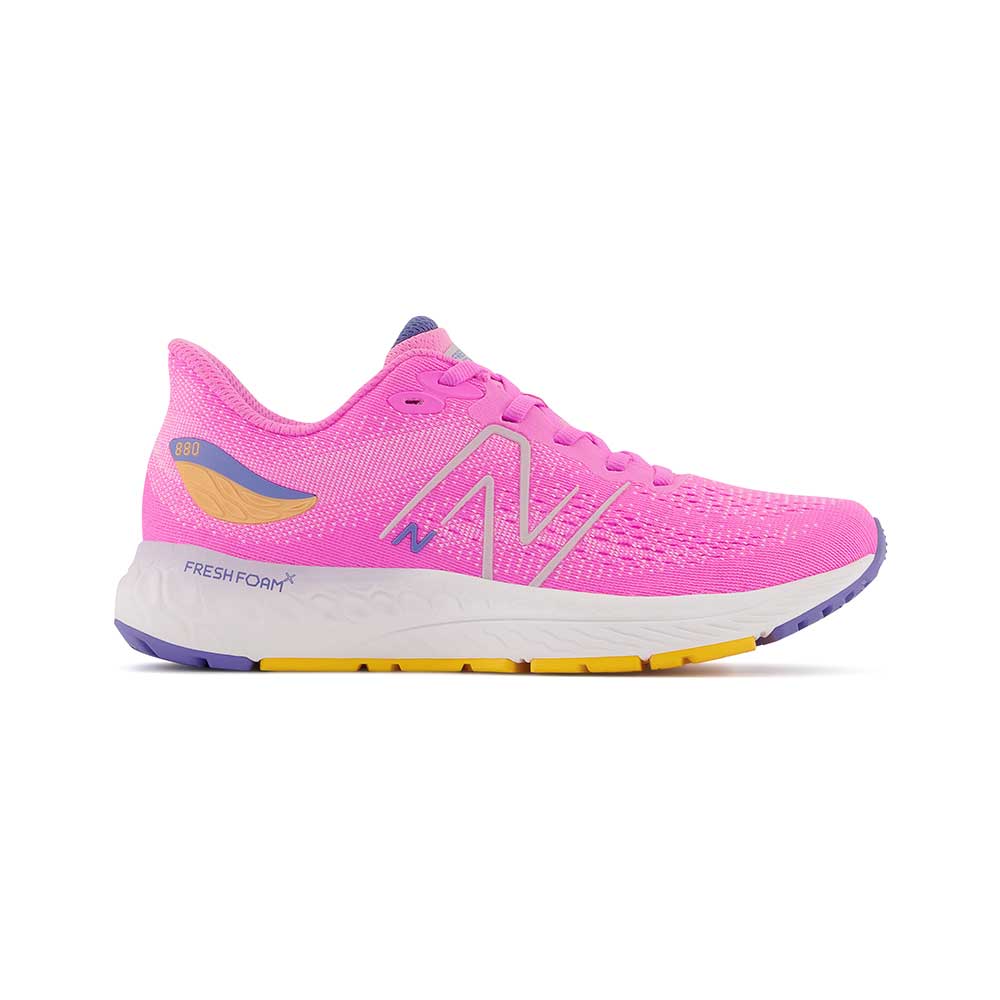 Youth Fresh Foam X 880v12 Big Kids Running Shoe - Vibrant Pink/Vibrant Apricot - Regular (M)